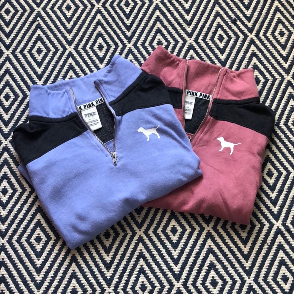 vs pink quarter zips